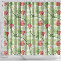 Anthurium Pikake Ti Leaf Palaka Shower Curtain Green Version