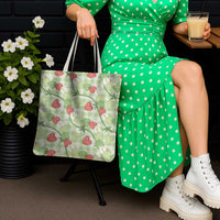 Anthurium Pikake Ti Leaf Palaka Tote Bag Green Version LT01 - Polynesian Pride