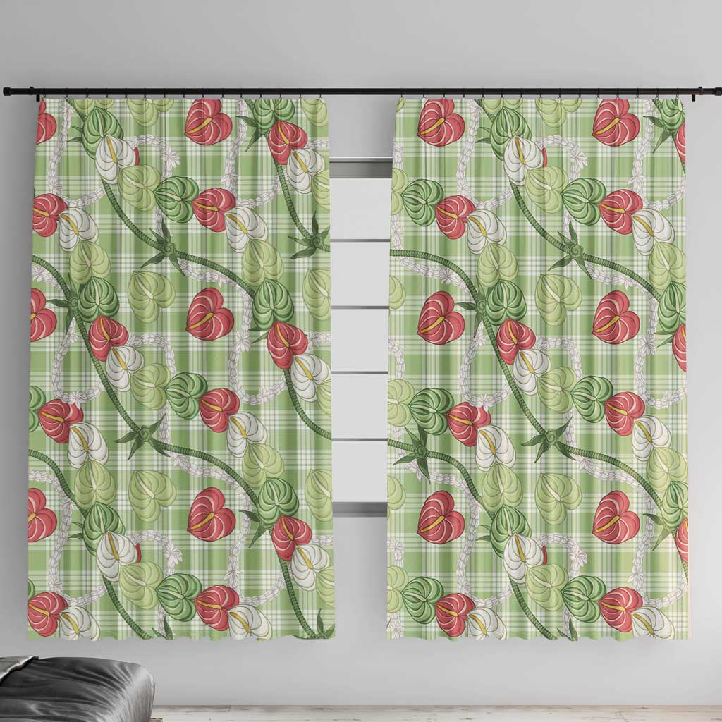 Anthurium Pikake Ti Leaf Palaka Window Curtain Green Version