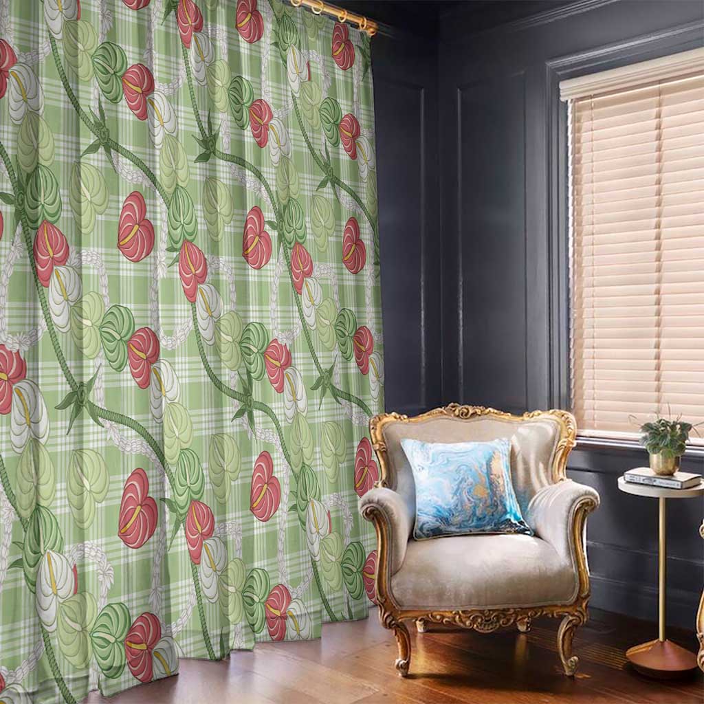 Anthurium Pikake Ti Leaf Palaka Window Curtain Green Version