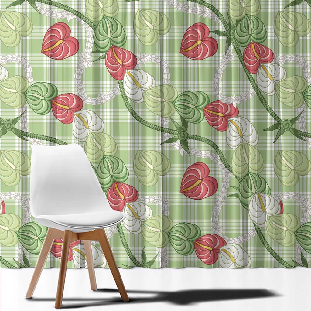 Anthurium Pikake Ti Leaf Palaka Window Curtain Green Version