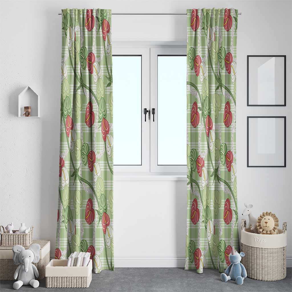 Anthurium Pikake Ti Leaf Palaka Window Curtain Green Version