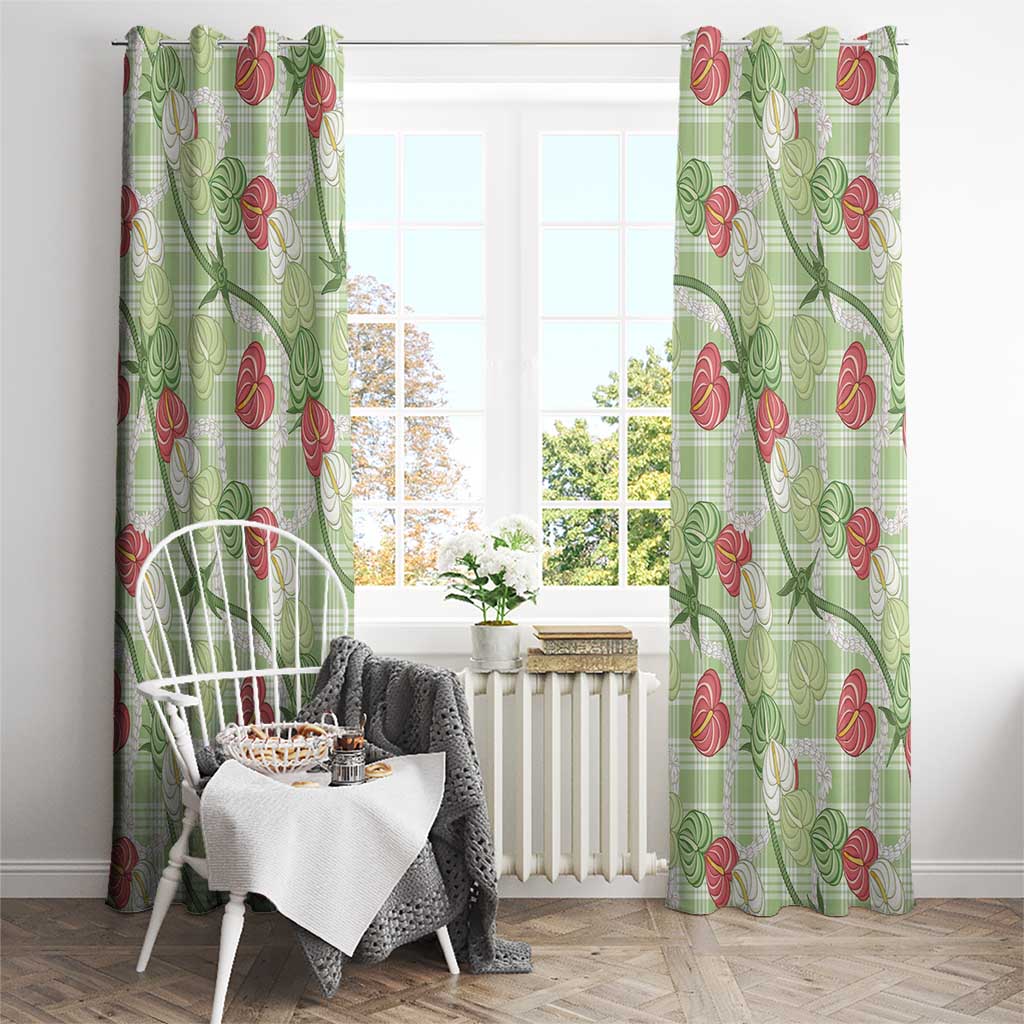 Anthurium Pikake Ti Leaf Palaka Window Curtain Green Version