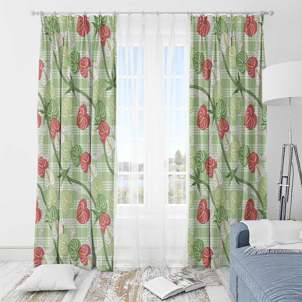 Anthurium Pikake Ti Leaf Palaka Window Curtain Green Version