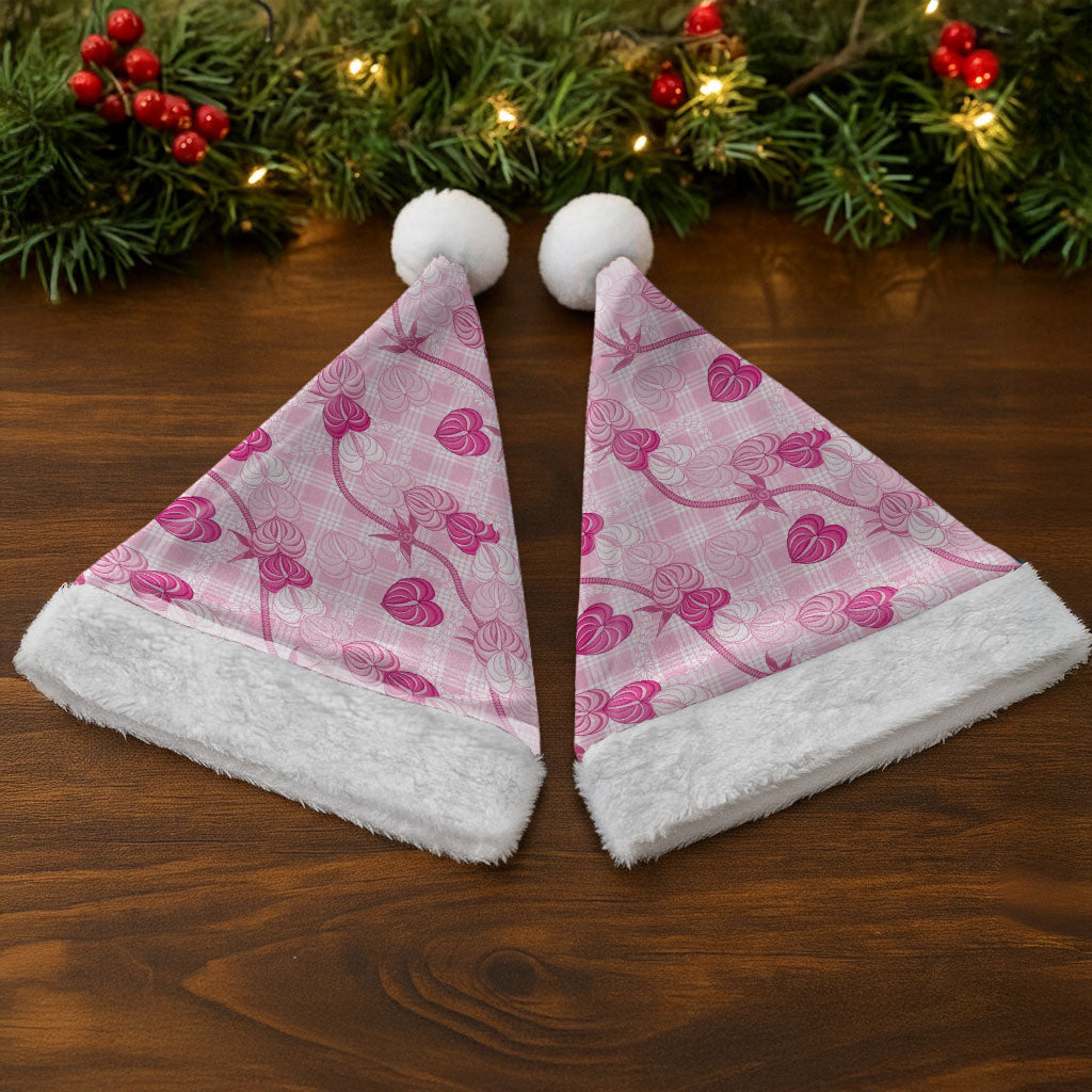 Anthurium Pikake Ti Leaf Palaka Christmas Santa Hat Pink Version LT01 - Polynesian Pride
