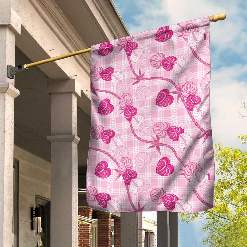 Anthurium Pikake Ti Leaf Palaka Garden Flag Pink Version LT01 House Flag Pink - Polynesian Pride