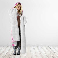 Anthurium Pikake Ti Leaf Palaka Hooded Blanket Pink Version