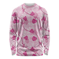 Anthurium Pikake Ti Leaf Palaka Long Sleeve Shirt Pink Version