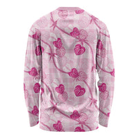 Anthurium Pikake Ti Leaf Palaka Long Sleeve Shirt Pink Version
