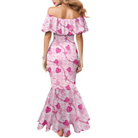 Anthurium Pikake Ti Leaf Palaka Mermaid Dress Pink Version