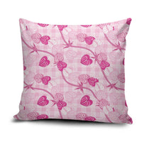 Anthurium Pikake Ti Leaf Palaka Pillow Cover Pink Version LT01 Pink - Polynesian Pride