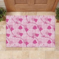 Anthurium Pikake Ti Leaf Palaka Rubber Doormat Pink Version