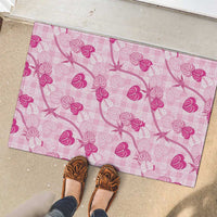 Anthurium Pikake Ti Leaf Palaka Rubber Doormat Pink Version