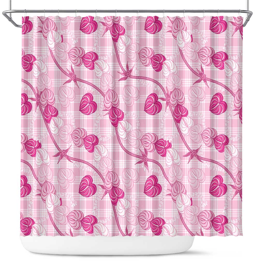 Anthurium Pikake Ti Leaf Palaka Shower Curtain Pink Version