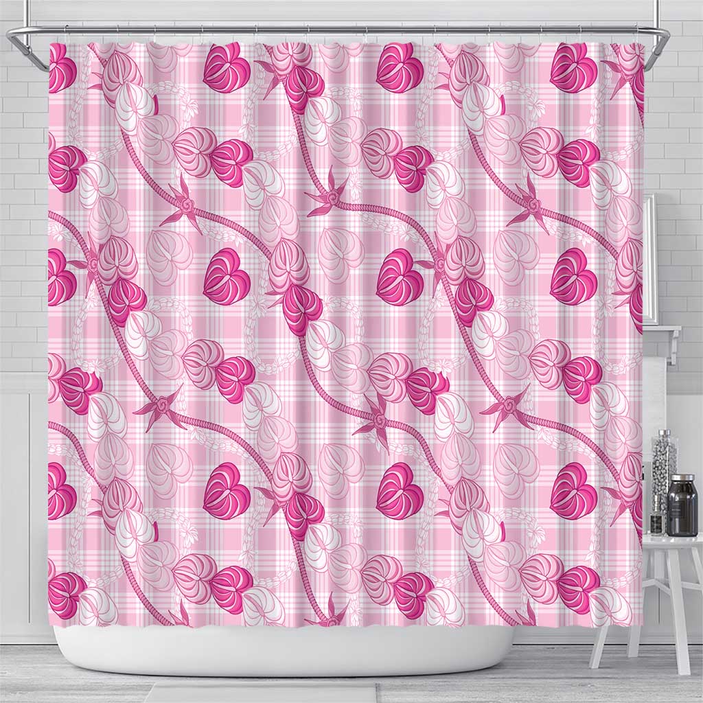 Anthurium Pikake Ti Leaf Palaka Shower Curtain Pink Version