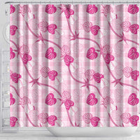 Anthurium Pikake Ti Leaf Palaka Shower Curtain Pink Version
