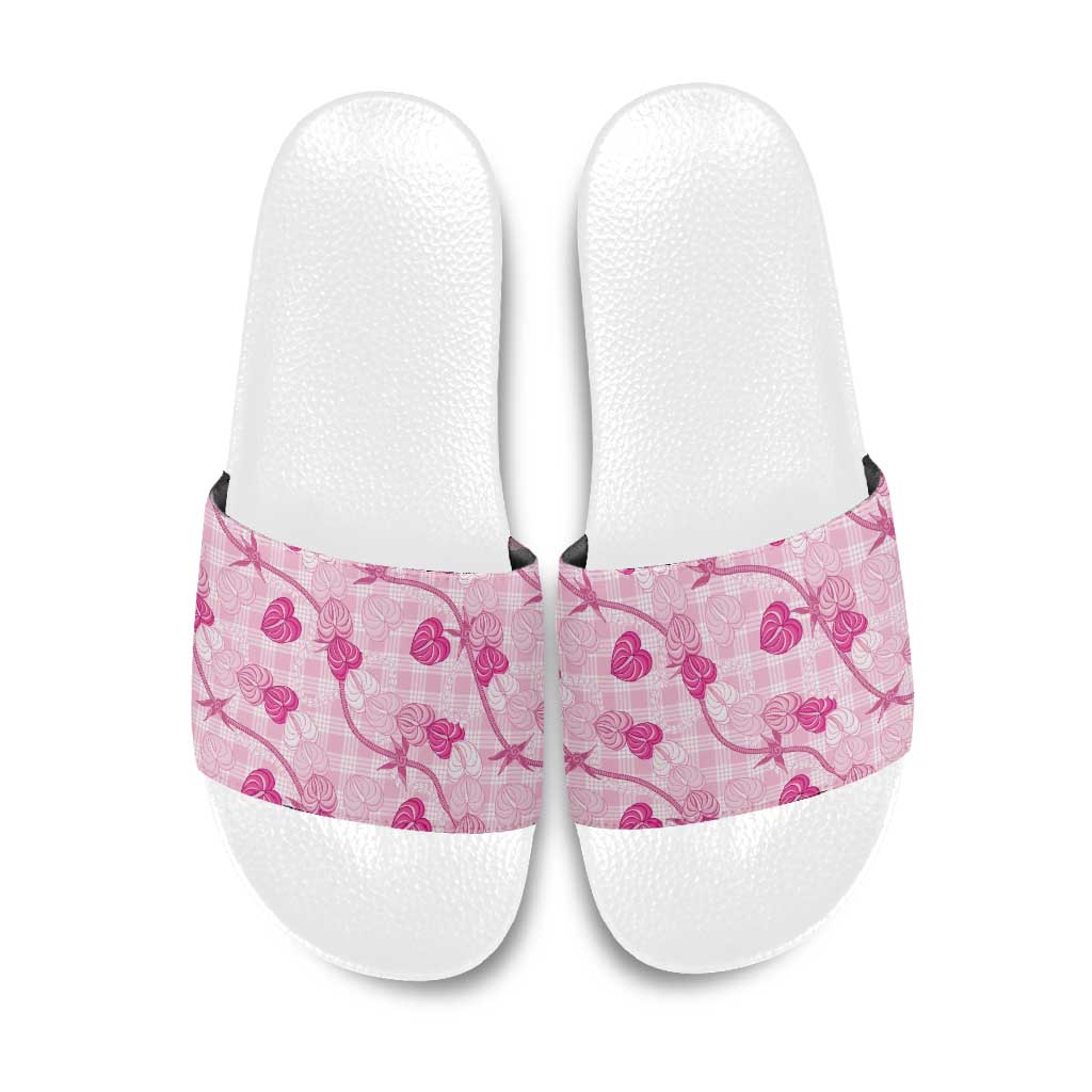 Anthurium Pikake Ti Leaf Palaka Slide Sandals Pink Version