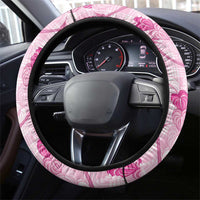 Anthurium Pikake Ti Leaf Palaka Steering Wheel Cover Pink Version LT01 - Polynesian Pride