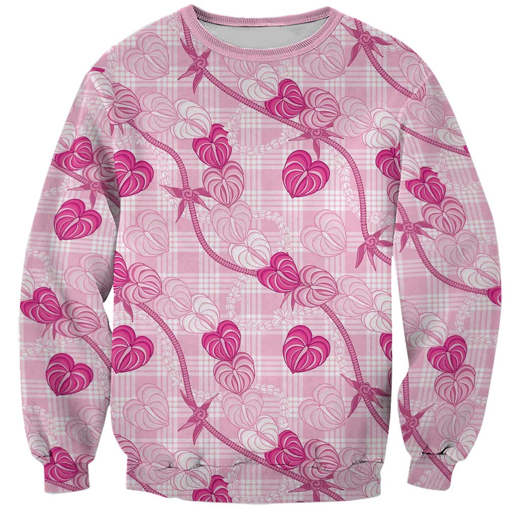 Anthurium Pikake Ti Leaf Palaka Sweatshirt Pink Version