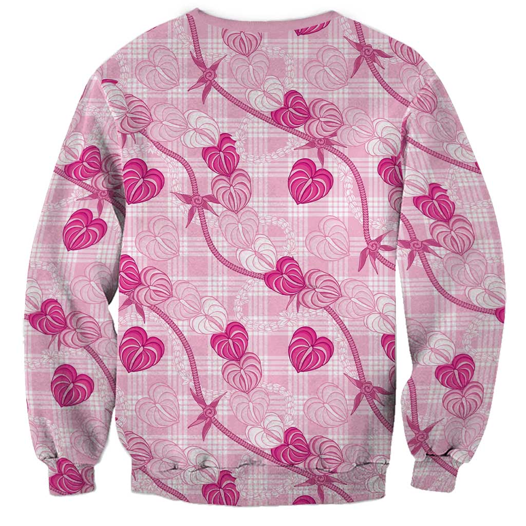 Anthurium Pikake Ti Leaf Palaka Sweatshirt Pink Version