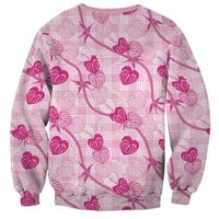 Anthurium Pikake Ti Leaf Palaka Sweatshirt Pink Version