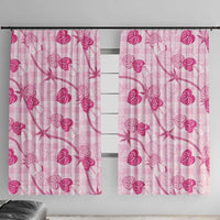 Anthurium Pikake Ti Leaf Palaka Window Curtain Pink Version