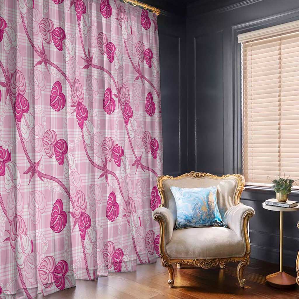 Anthurium Pikake Ti Leaf Palaka Window Curtain Pink Version