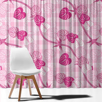Anthurium Pikake Ti Leaf Palaka Window Curtain Pink Version
