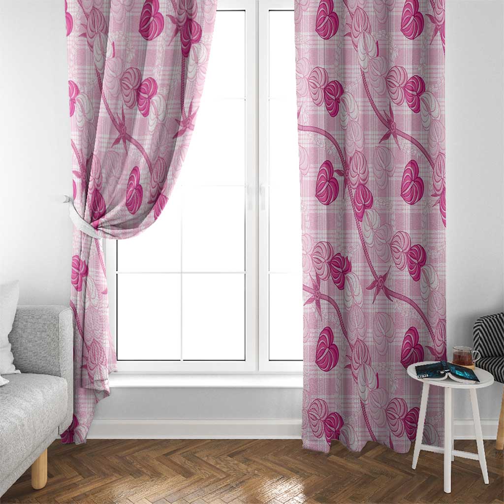 Anthurium Pikake Ti Leaf Palaka Window Curtain Pink Version