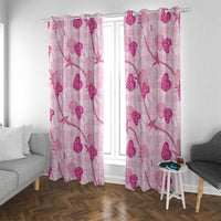 Anthurium Pikake Ti Leaf Palaka Window Curtain Pink Version