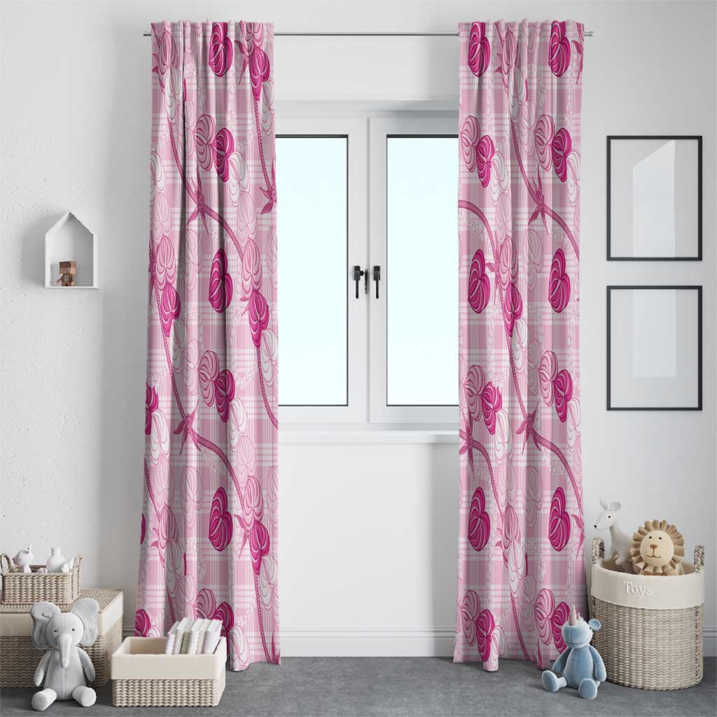 Anthurium Pikake Ti Leaf Palaka Window Curtain Pink Version