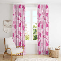 Anthurium Pikake Ti Leaf Palaka Window Curtain Pink Version