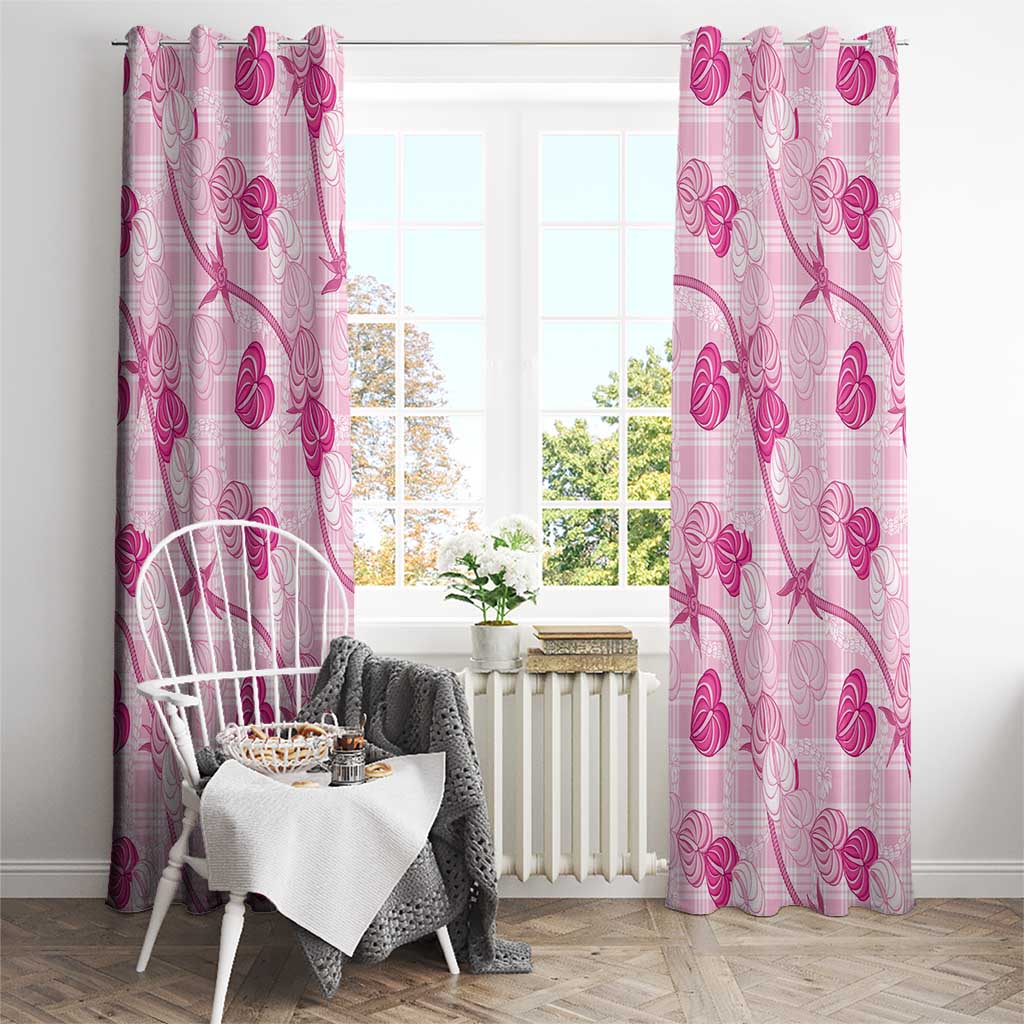 Anthurium Pikake Ti Leaf Palaka Window Curtain Pink Version