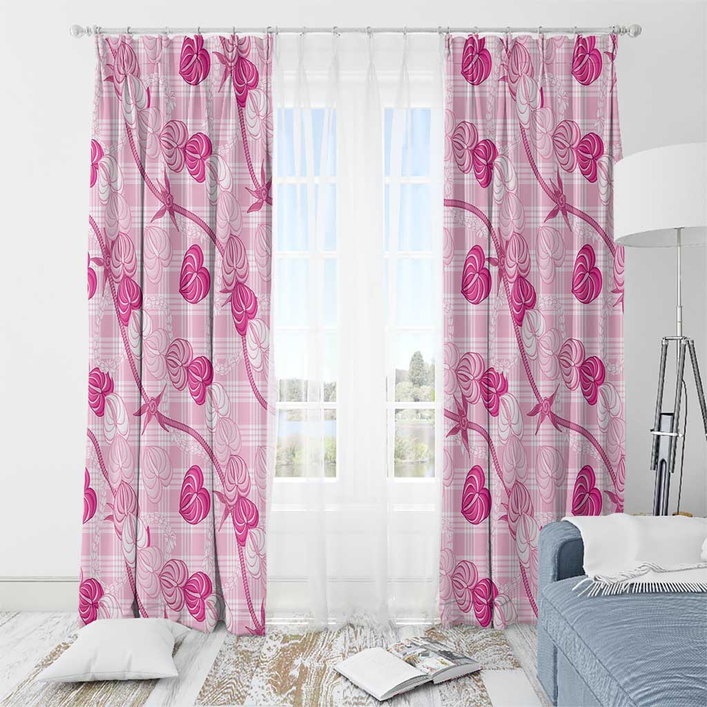 Anthurium Pikake Ti Leaf Palaka Window Curtain Pink Version