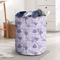 Anthurium Pikake Ti Leaf Palaka Laundry Basket Purple Version