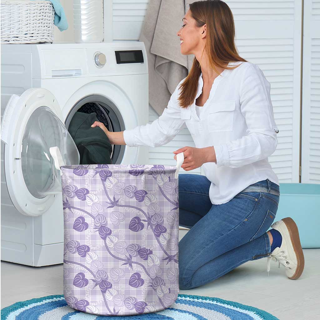 Anthurium Pikake Ti Leaf Palaka Laundry Basket Purple Version