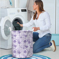 Anthurium Pikake Ti Leaf Palaka Laundry Basket Purple Version