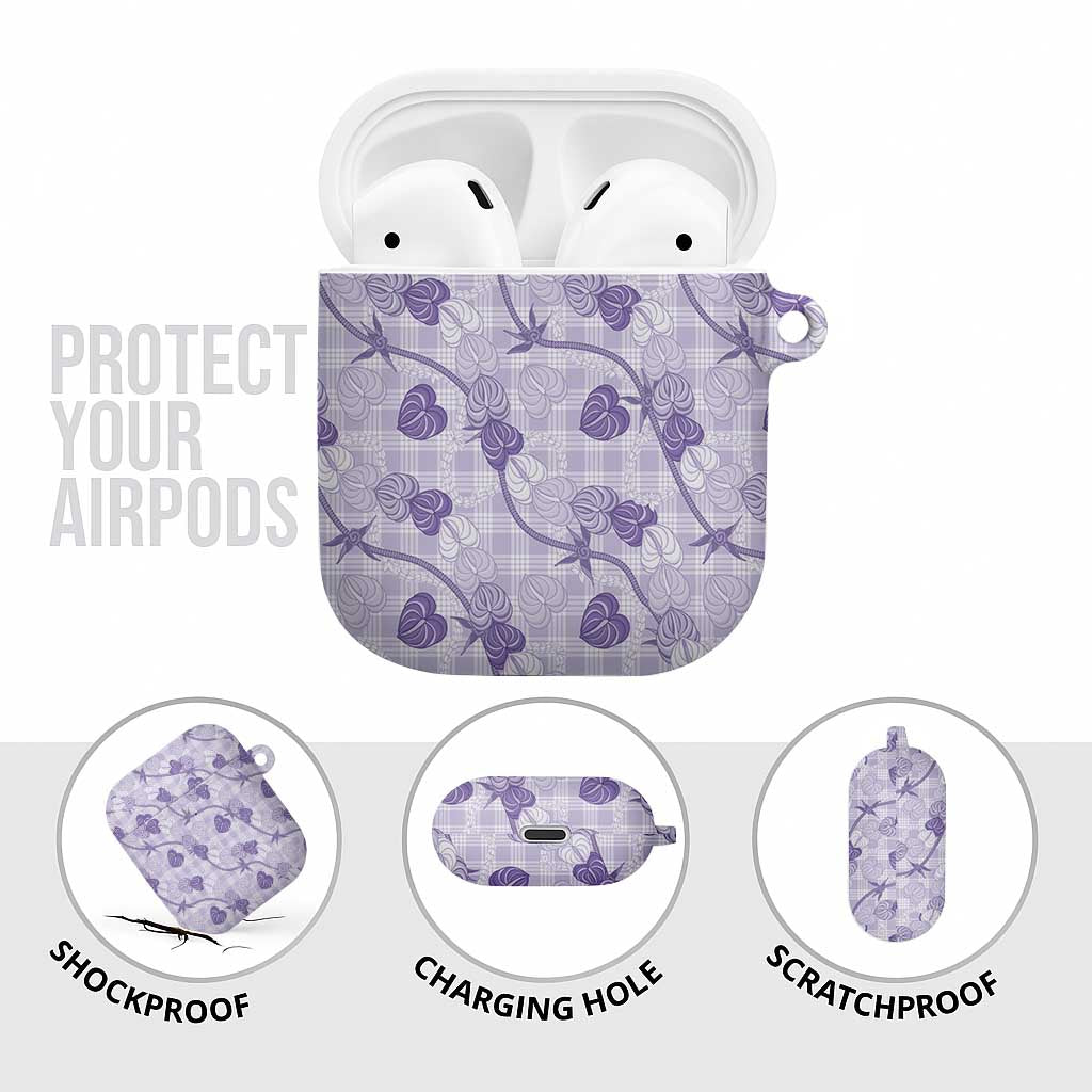 Anthurium Pikake Ti Leaf Palaka AirPods Case Purple Version