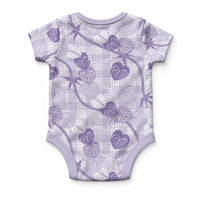 Anthurium Pikake Ti Leaf Palaka Baby Onesie Purple Version LT01 - Polynesian Pride