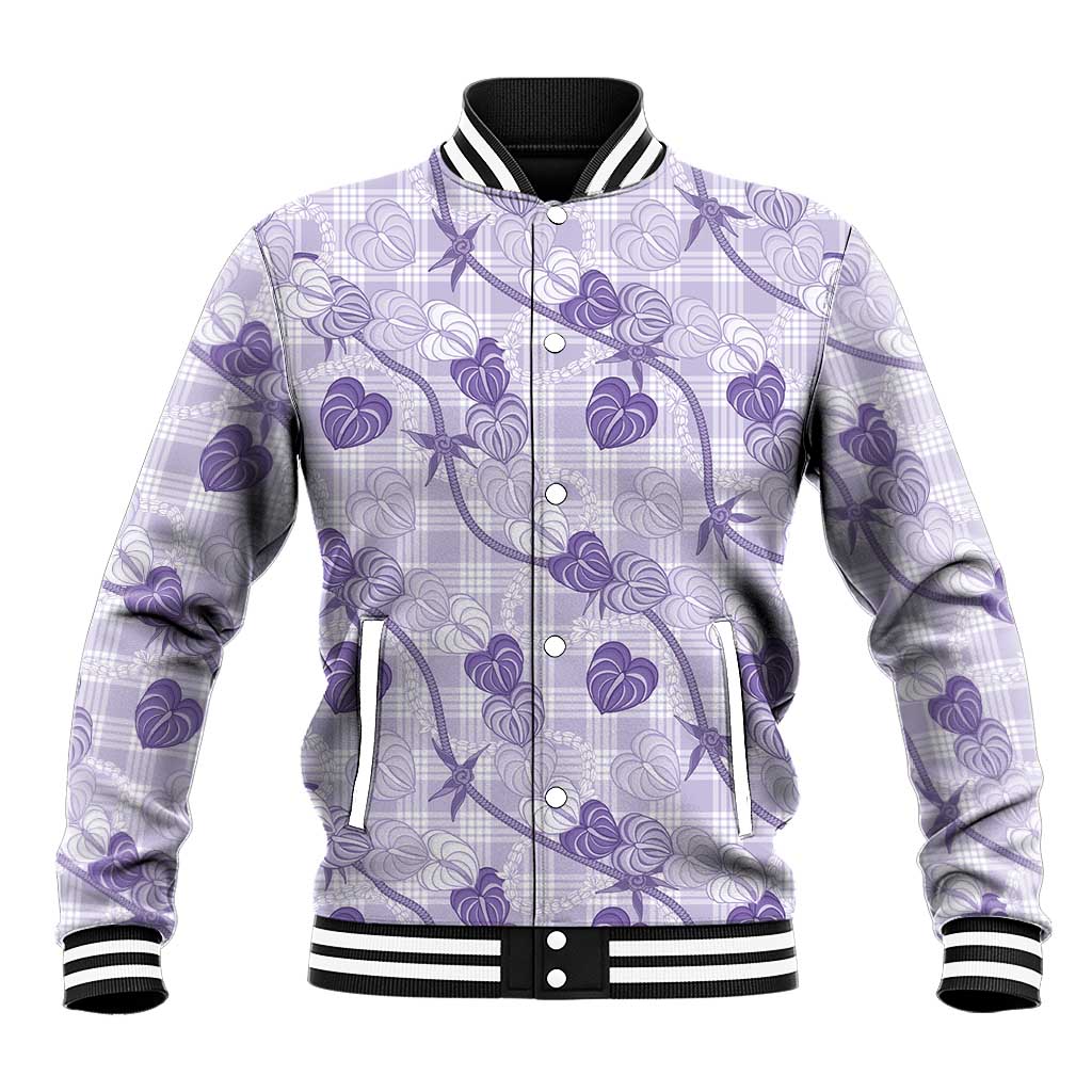Anthurium Pikake Ti Leaf Palaka Baseball Jacket Purple Version