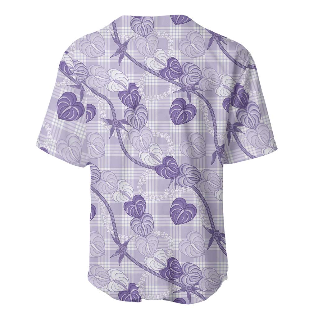 Anthurium Pikake Ti Leaf Palaka Baseball Jersey Purple Version