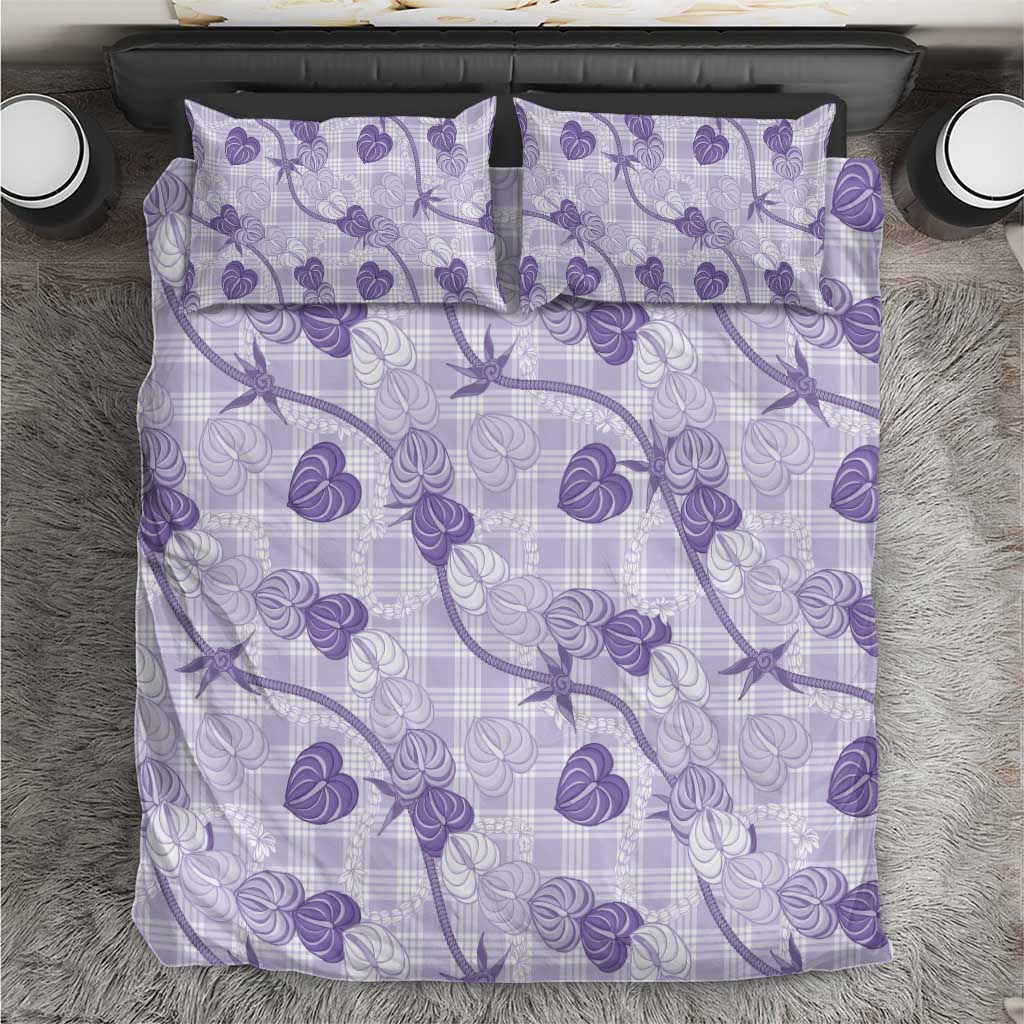 Anthurium Pikake Ti Leaf Palaka Bedding Set Purple Version