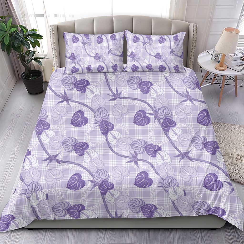 Anthurium Pikake Ti Leaf Palaka Bedding Set Purple Version