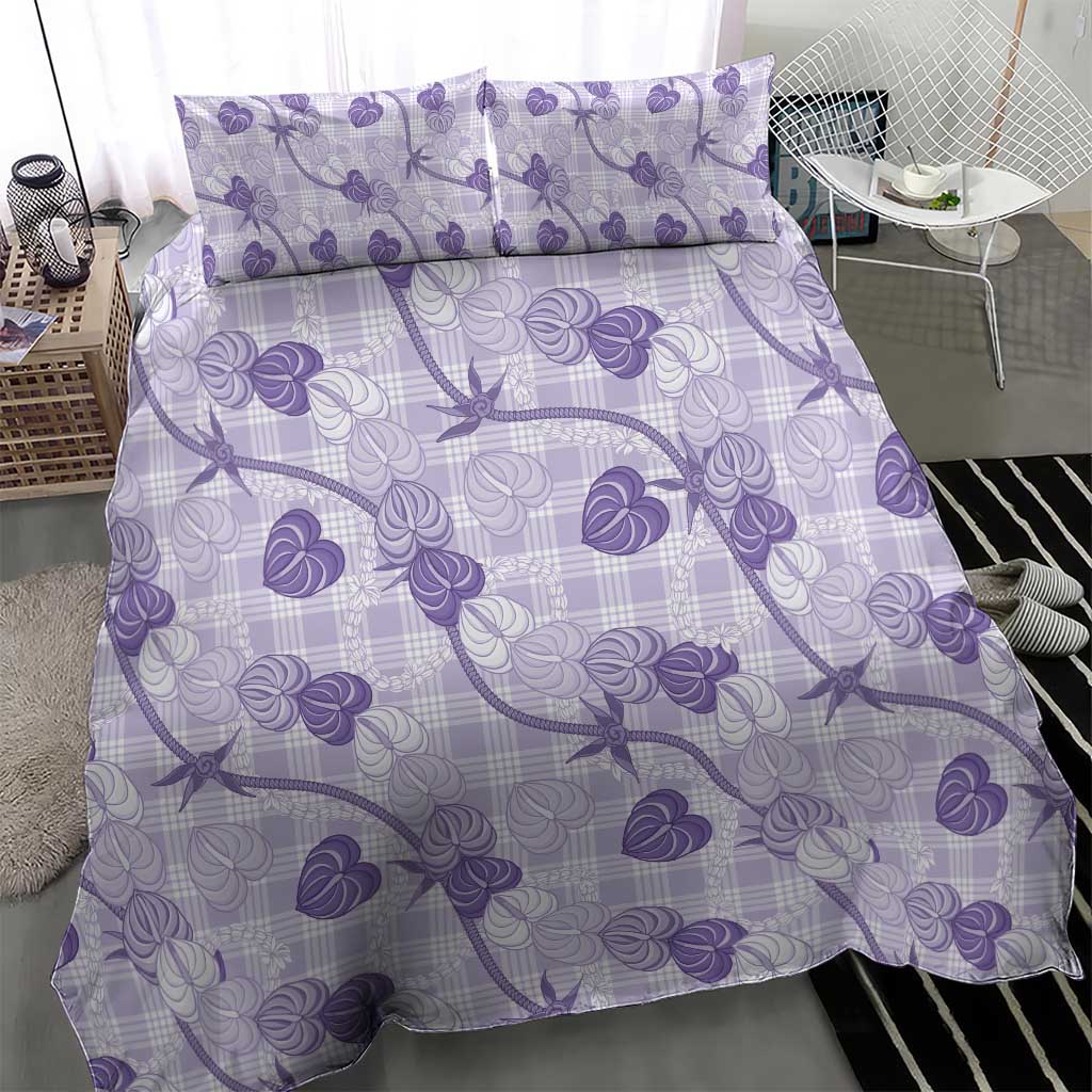 Anthurium Pikake Ti Leaf Palaka Bedding Set Purple Version