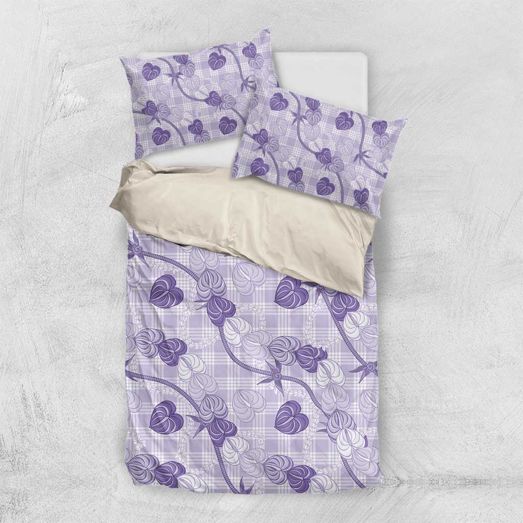 Anthurium Pikake Ti Leaf Palaka Bedding Set Purple Version