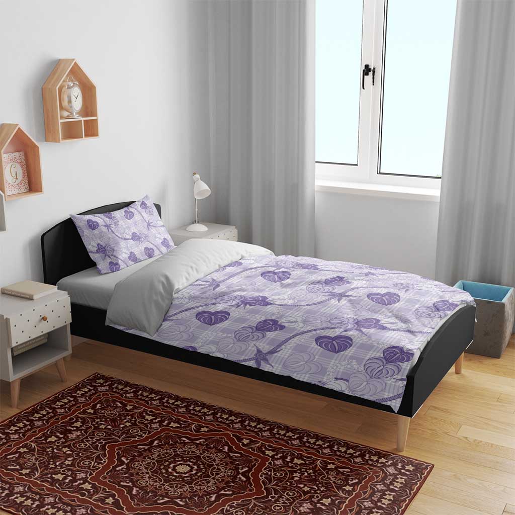 Anthurium Pikake Ti Leaf Palaka Bedding Set Purple Version