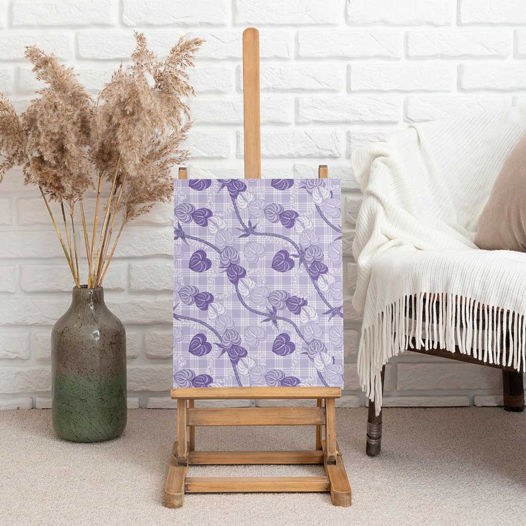 Anthurium Pikake Ti Leaf Palaka Canvas Wall Art Purple Version