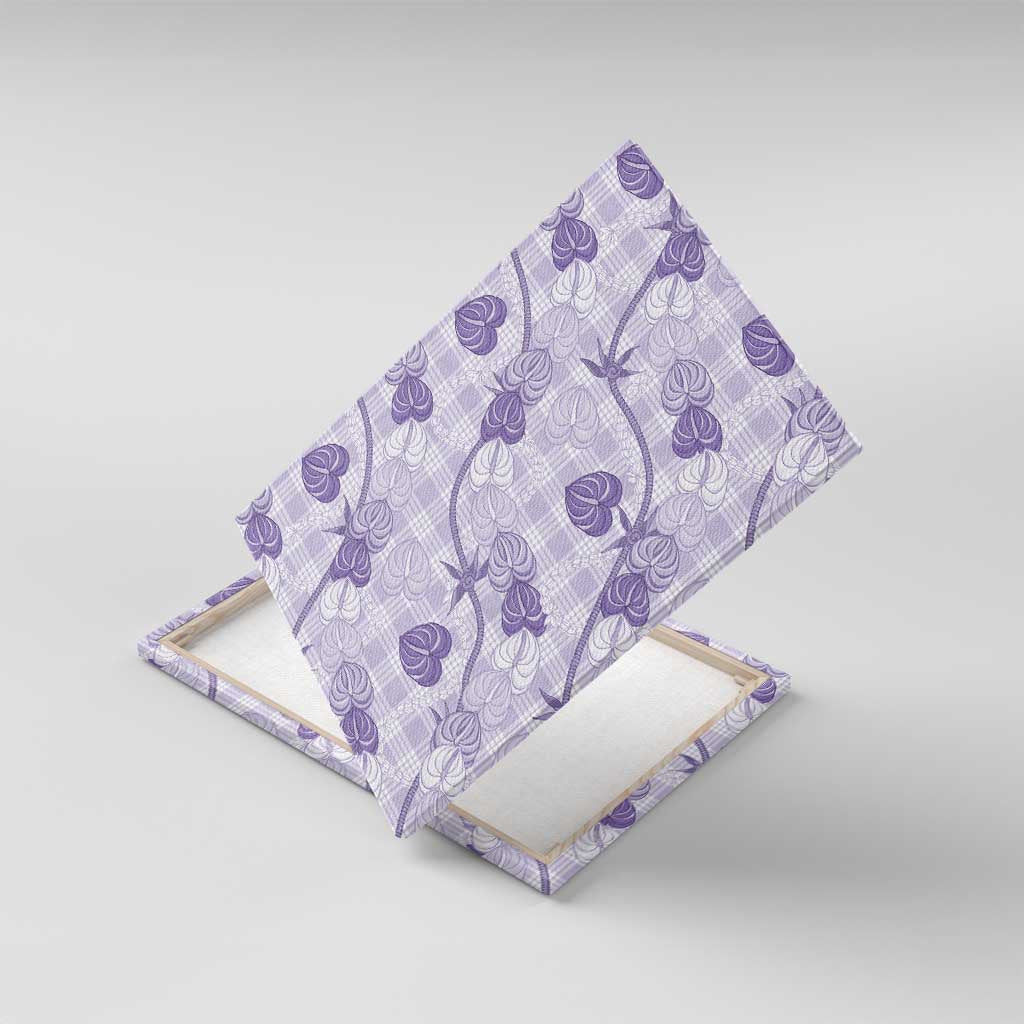 Anthurium Pikake Ti Leaf Palaka Canvas Wall Art Purple Version