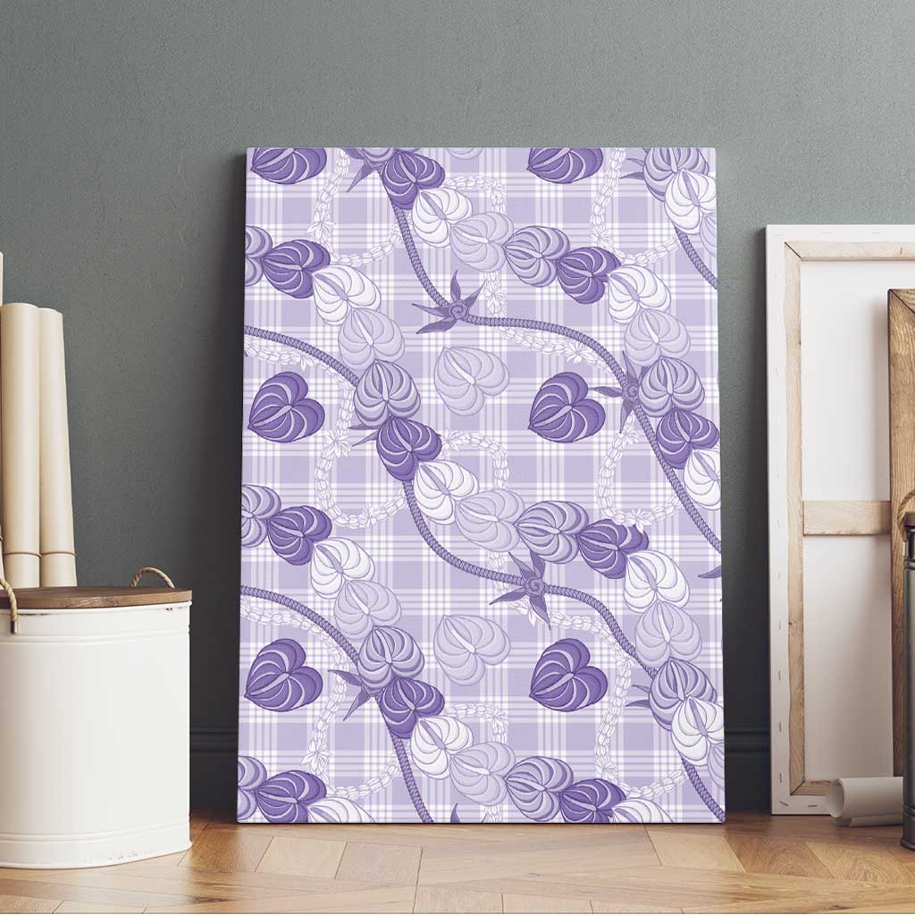 Anthurium Pikake Ti Leaf Palaka Canvas Wall Art Purple Version