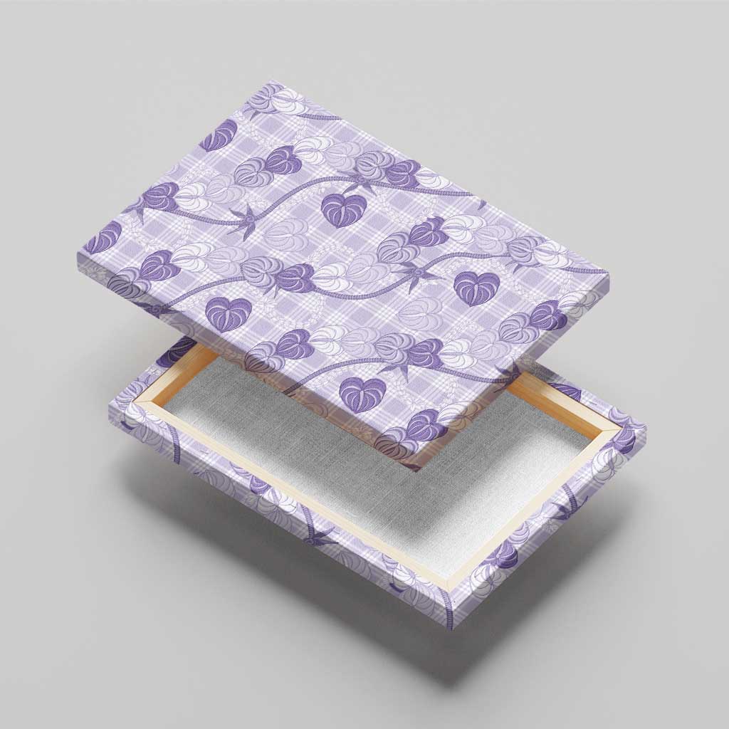Anthurium Pikake Ti Leaf Palaka Canvas Wall Art Purple Version